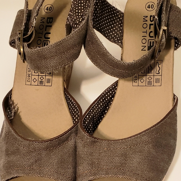 Blue Motion Wedge Sandals - Picture 3 of 6